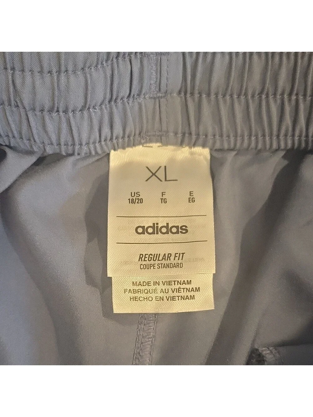 adidas Men's Athletic Activewear Shorts XL Blue Pockets Elastic Waist Drawstring